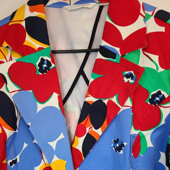 Erin London, Woman's Long Sleeve Blazer, Size: Large Color: Flower Pattern - Picture 8 of 16